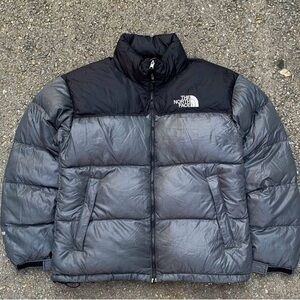 The North Face Gray and Black Denali Nuptuse 1996 Puffer Jacket
